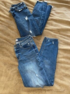 Women’s Blue Distressed Slim Jeans